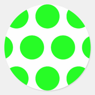 Big Limoen Polka Dots Ronde Sticker