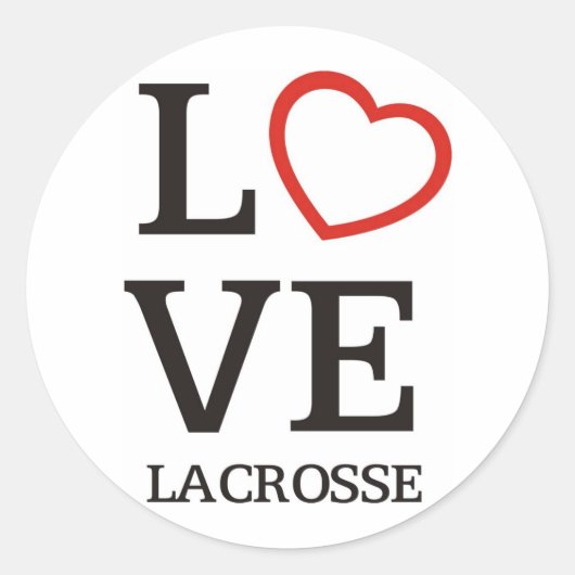 Big LOVE Lacrosse Ronde Sticker (Voorkant)