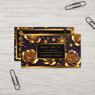 Big Luxury Gold Roos Modern Collectie Visitekaartje