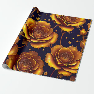 Big Luxury Gold Trendy Roos Collectie Cadeaupapier