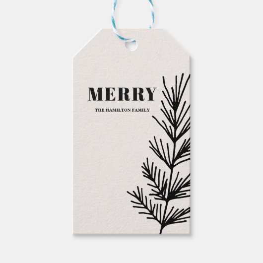 Big Merry & Leaves Cadeaulabel (Voorkant)