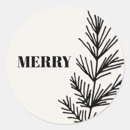 Big Merry & Leaves Ronde Sticker