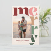 Big Merry Modern Arch Photo Carte de vacances (Debout devant)