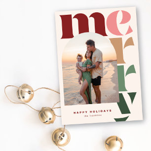 Big Merry Modern Arch Photo Carte de vacances