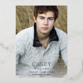 Big Mod Name Photo Graduparty Vertical Light Folie Uitnodiging (Voorkant)