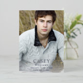 Big Mod Name Photo Graduparty Vertical Light Folie Uitnodiging (Staand Voorkant)