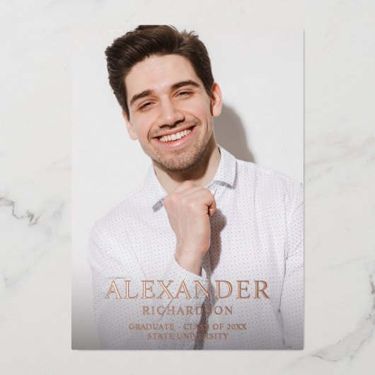 Big Mod Name Photo Ver Photo Graduate Faire-part (Recto)