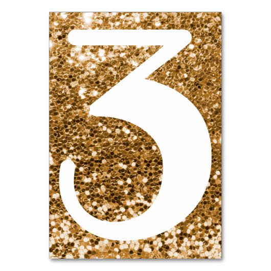 Big Modern Number Faux Gold Glitter Kaart (Achterkant)