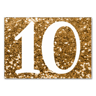 Big Modern Number Faux Gold Glitter Kaart