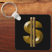 Big Money Gold Dollar Sign  Sleutelhanger (Voorkant)