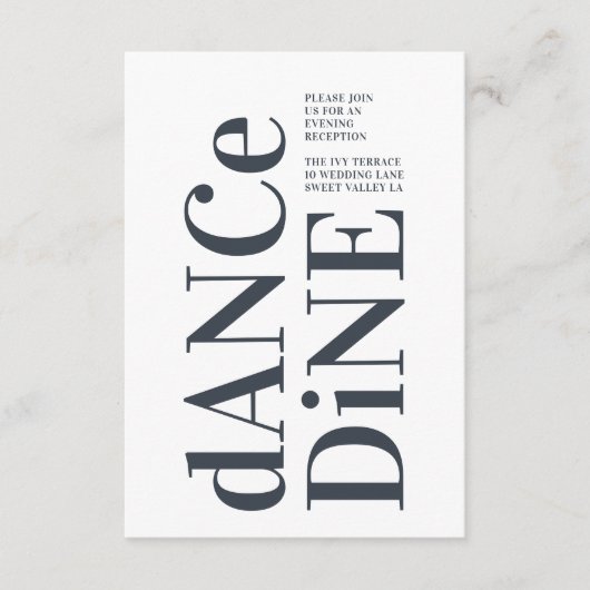 Big Monogram Modern Bold Simple Wedding Informatiekaartje (Voorkant)