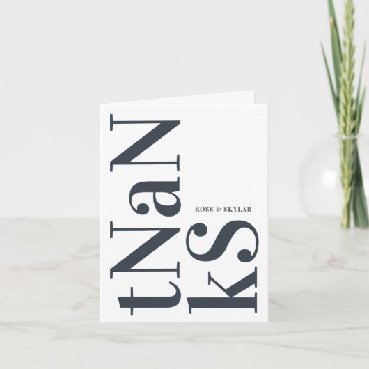 Big Monogram Modern Simple Bedankkaart (Voorkant)