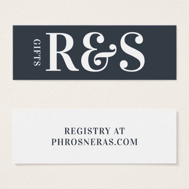 Big Monogram Modern Simple Gift Mini Visitekaartjes (Voorkant /achterkant)