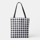 Big Monogram op Buffalo Check Schouder Canvas tas (Achterkant)