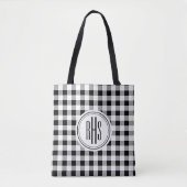 Big Monogram op Buffalo Check Schouder Draagtas (Voorkant)