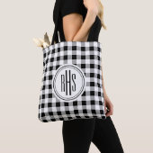Big Monogram op Buffalo Check Schouder Draagtas (Dichtbij)