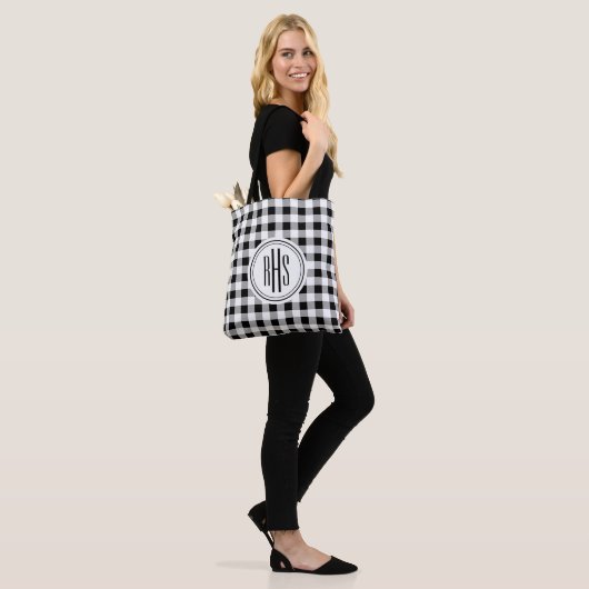 Big Monogram op Buffalo Check Schouder Draagtas (Op model)