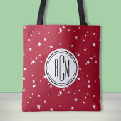 Big Monogram op Red White Stars Schouder Canvas ta Draagtas