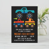 Big Monster Trucks Invitations de fête d'anniversa (Debout devant)