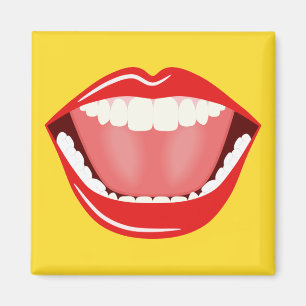 Big Mouth Cool Humor Funny Square Magnet Magneet