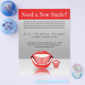 Big Mouth Grote Dentist Dentistry Dental Grey Flyer (Enkel)
