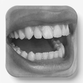 Big Mouth Square Paper Plates Papieren Bordje