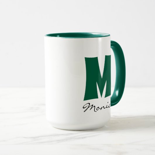 Big Mug | Grosse Mug | Monogramme de nom personnal (Devant droit)