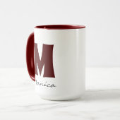 Big Mug | Grosse Mug | Monogramme de nom personnal (Devant gauche)
