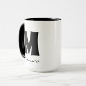Big Mug | Grosse Mug | Monogramme de nom personnal (Devant gauche)