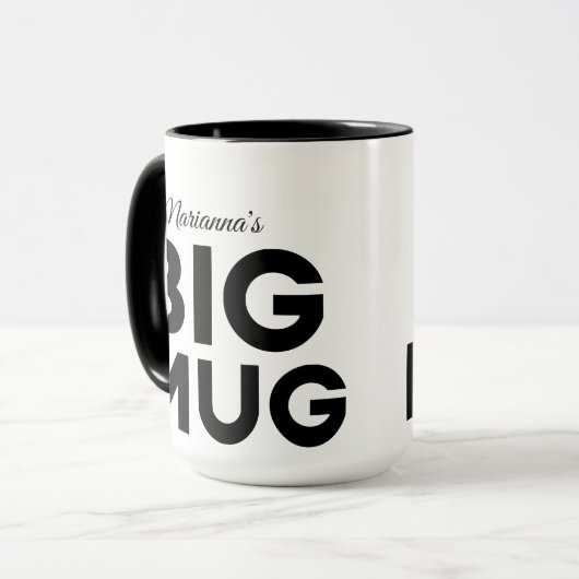Big Mug | Grosse Mug | Nom personnalisé du script (Devant gauche)