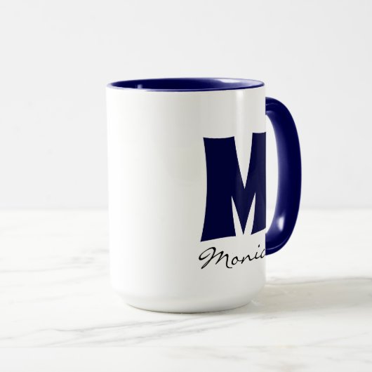 Big Mug | Huge Mug | Script Custom Name Monogram (Devant droit)