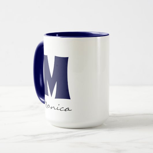 Big Mug | Huge Mug | Script Custom Name Monogram (Devant gauche)