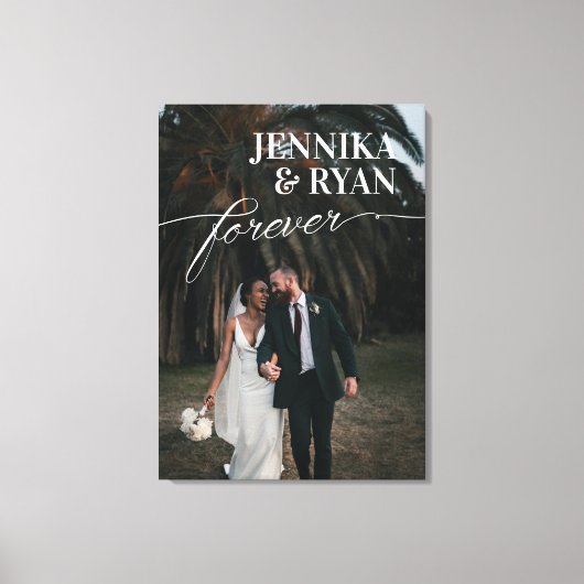 Big Names White Overlay for ever Wedding Photo Can Canvas Afdruk (Voorkant)