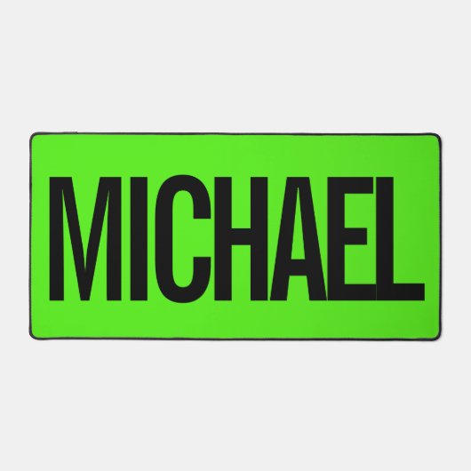 Big neon green mouse pad with custom name (Recto)