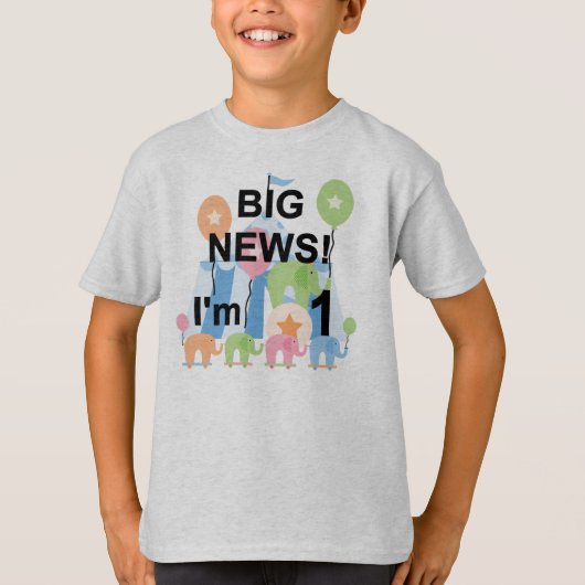 Big News Circus 1st Birthday T-shirts en cadeautje (Voorkant)