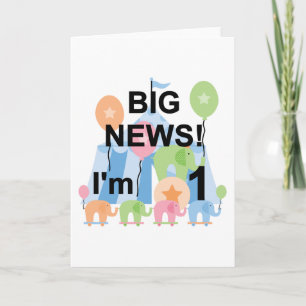 Big News Circus 1st Birthday T-shirts en cadeautje Kaart