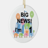 Big News Circus 1st Birthday T-shirts en cadeautje Keramisch Ornament (Rechts)
