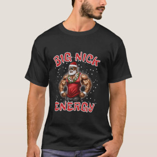 Big Nick Energy Afro-Amerikaanse Kerstman Weeg T-shirt