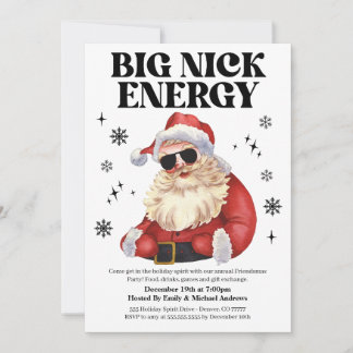 Big Nick Energy Friendsmas Christmas Party Invite Kaart