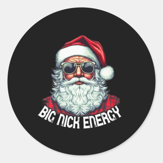 Big Nick Energy Fun Kerstmis 1 Ronde Sticker (Voorkant)