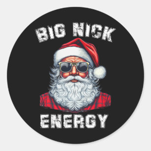 Big Nick Energy Fun Kerstmis 4 Ronde Sticker