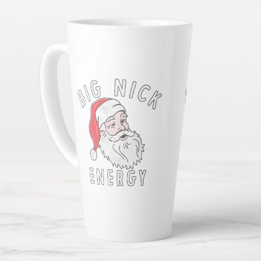 Big Nick Energy – Funny Santa Christmas Design Latte Mok (Linkerhoek)