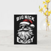 Big Nick Energy Funny Santa Christmas Kaart (Gele Bloem)