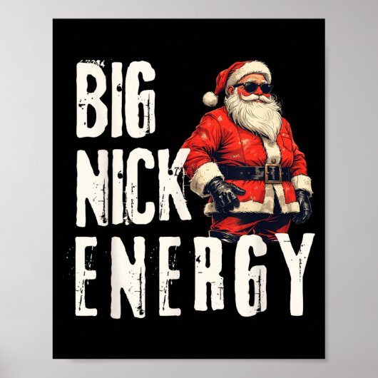 Big Nick Energy Funny Santa Christmas  Poster (Voorkant)