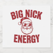 Big Nick Energy Funny Santa Rude Kerstgrap Bier Etiket (Enkel label)