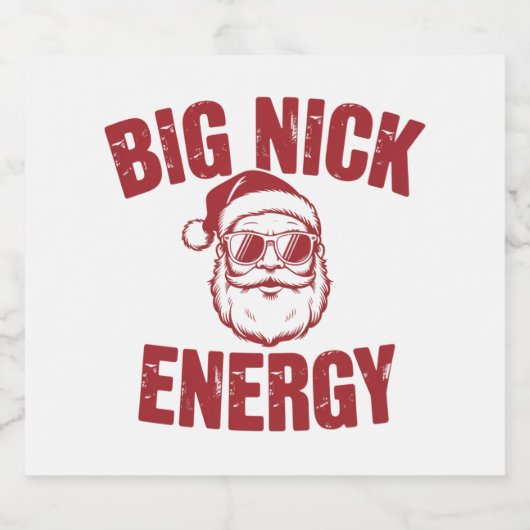 Big Nick Energy Funny Santa Rude Kerstgrap Bier Etiket (Enkel label)