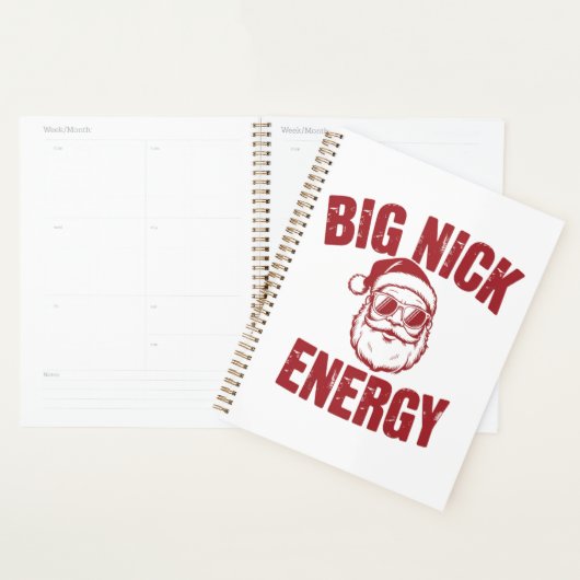 Big Nick Energy Funny Santa Rude Kerstgrap Planner (Display)