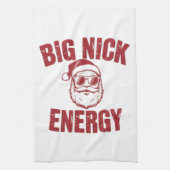 Big Nick Energy Funny Santa Rude Kerstgrap Theedoek (Verticaal)