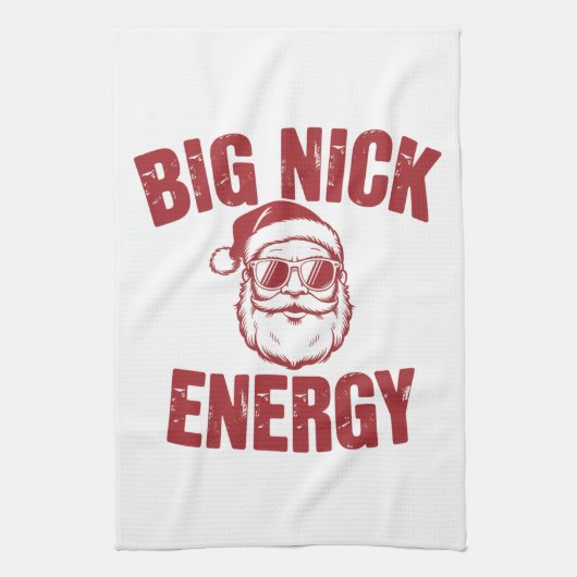 Big Nick Energy Funny Santa Rude Kerstgrap Theedoek (Verticaal)