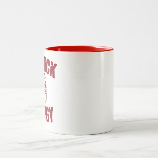 Big Nick Energy Funny Santa Rude Kerstgrap Tweekleurige Koffiemok (Center)